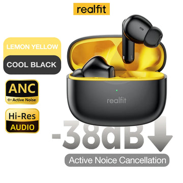 Realfit F3 Wireless Headset with Active Noise Cancellation (ANC) - Bluetooth, Clear Calls (ENC), HiFi and Bass Boost | For Sports and Gaming