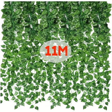 4.4m Artificial Green Ivy Leaf Garland – Fake Creeper Vine for DIY Garden, Wall, Wedding & Home Decoration