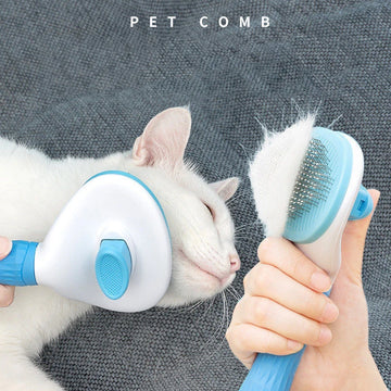 Pet Hairbrush - Stainless Steel Comb for Dogs and Cats, Ideal for Long Hair and Daily Care