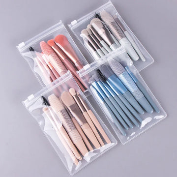 8-Piece Professional Makeup Brush Set – Foundation, Concealer, Blush, Loose Powder, Eyeshadow & Highlighter Brushes