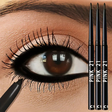 Kit 3 Waterproof Black Eyeliner Pencils - Smudge Resistant, Long Lasting and Easy for Beginners