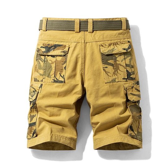 2025 Men’s Camouflage Tactical Cargo Shorts – Cotton Khaki Military Jogger Shorts, Casual Loose Fit
