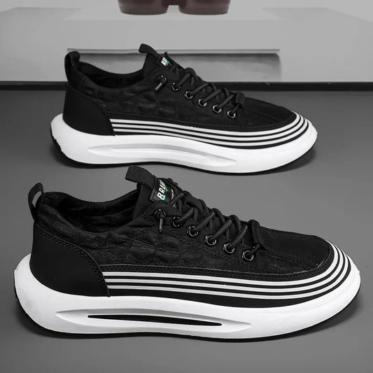 Crocodile Pattern Men Shoes Platform Loafers Summer Breathable Slip on Men Casual Sneakers Vulcanized Walking Zapatillas Hombre