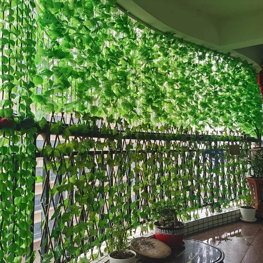 4.4m Artificial Green Ivy Leaf Garland – Fake Creeper Vine for DIY Garden, Wall, Wedding & Home Decoration