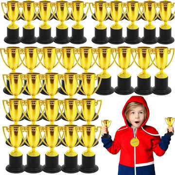 6/12pcs Mini Gold Plastic Trophies – Kids Party Prizes & Favors | Birthday, School Rewards, Easter & Piñata Fillers