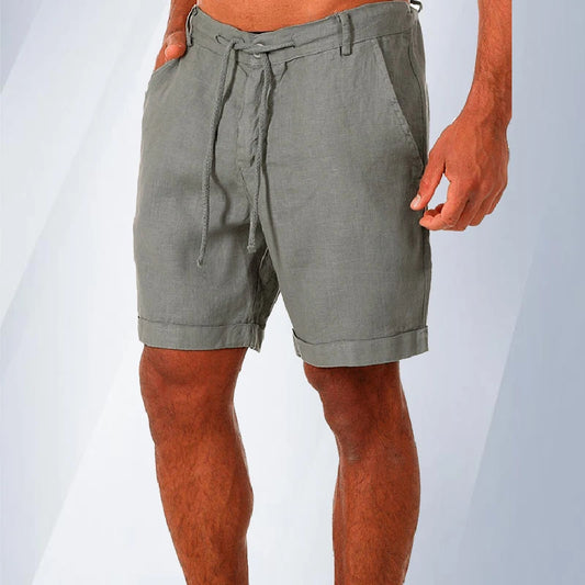 Men’s Summer Linen Shorts – Cotton Beach Cargo Shorts, Loose Fit Leisure Sweatshorts for Casual Wear