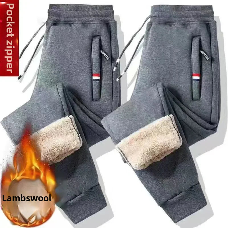 Men’s Winter Fleece-Lined Sweatpants – Thick Warm Casual Trousers | Loose Fit Comfortable Long Pants for Cold Weather