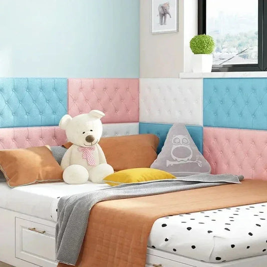 1pc 3D Thickened Soft Wall Sticker – Anti-Collision DIY Bed Headboard Tatami for Bedroom Home Decoration