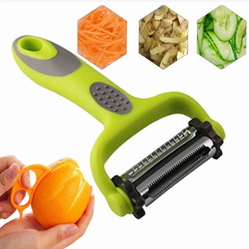 3 in 1 Kitchen Peeler - Multifunctional Julienne and Serrated, Ideal for Carrots, Potatoes and Vegetables