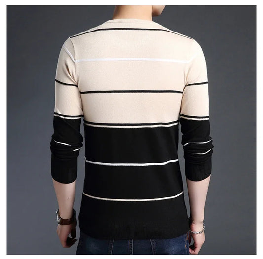 Striped Sweater – Tailor-Made Knitted T-Shirt for Men