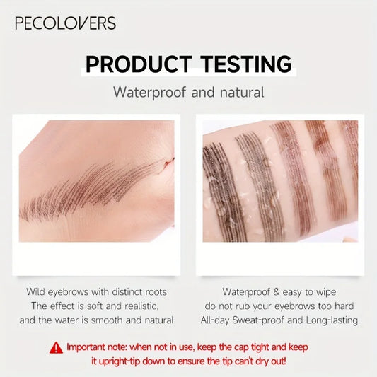Waterproof Eyebrow Pen - 6 Colours, Split Tip for Tattoo Effect