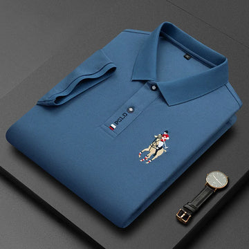 Men’s Embroidered Cotton Polo Shirt – Short Sleeve Business Casual Top | Breathable Summer Tee, Sizes up to 4XL