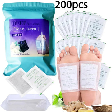 100/150/200pcs Bamboo Foot Pads with Vitamin C & Ginger – Deep Cleansing Natural Foot Care, Perfect Gift for Parents