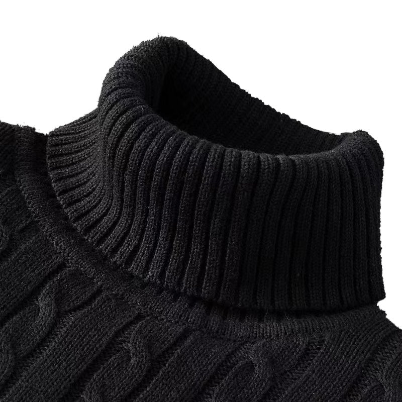 Men’s Turtleneck Knitted Sweater – Casual Warm Woolen Rollneck Jumper for Winter