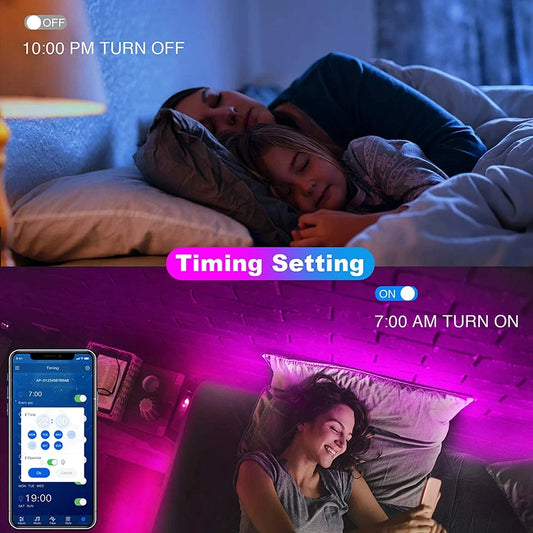 SMD 5050 Bluetooth LED Strip - App Control, Flexible for TV, Mood Lighting, Games Room and Home Decoration
