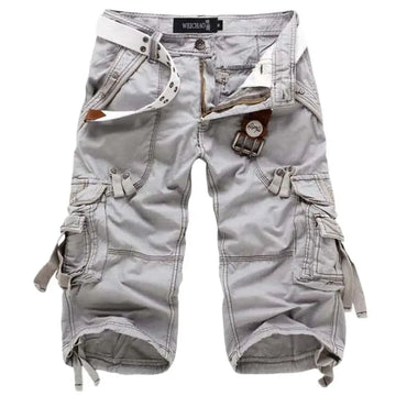 Men’s Summer Casual Cotton Shorts – Straight Solid Sports Joggers Cargo Knee-Length Sweatpants