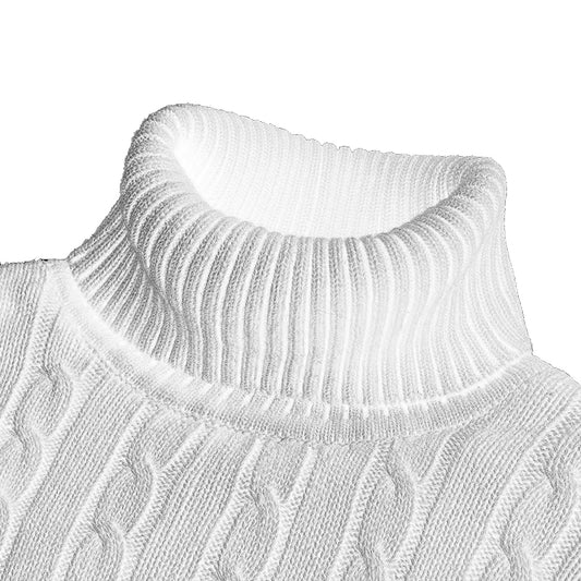 Men’s Turtleneck Knitted Sweater – Casual Warm Woolen Rollneck Jumper for Winter