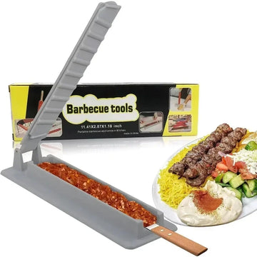 Plastic Kebab Maker – Manual Kabob Press & Barbecue Meat Skewer Tool for BBQ