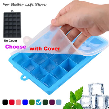 Silicone Mould 24 Cubes with/without Lid - Mould for Ice, Porridge, Cheese, Jelly and Drinks | Kitchen Utensils