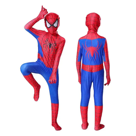 Superhero Spider-Inspired Costume – Kids & Adult Spandex Jumpsuit with Mask | Halloween Cosplay Bodysuit & Party Outfit