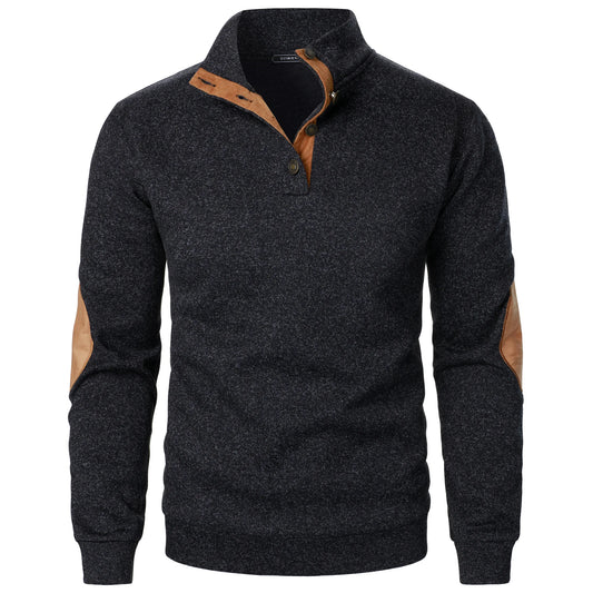 Men’s Autumn Winter Knitted Jumper – Casual Stand Collar Long Sleeve Warm Top