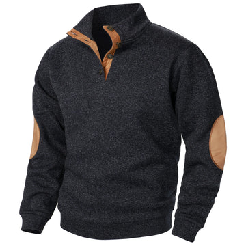 Men’s Autumn Winter Knitted Jumper – Casual Stand Collar Long Sleeve Warm Top