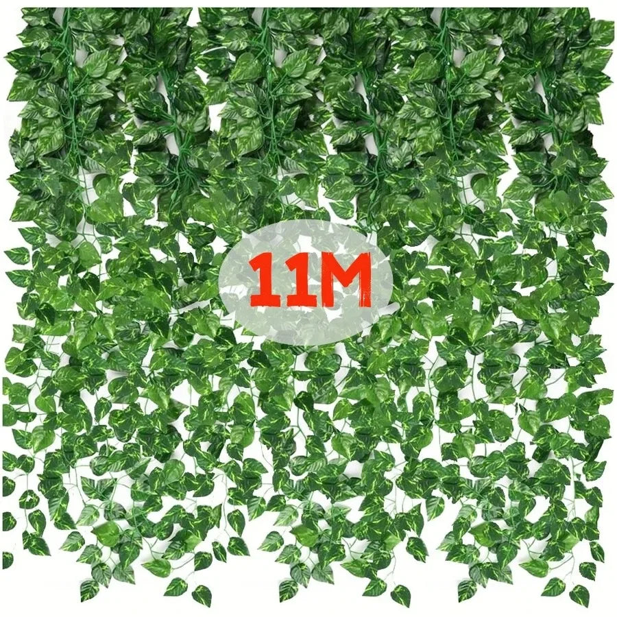 4.4m Artificial Green Ivy Leaf Garland – Fake Creeper Vine for DIY Garden, Wall, Wedding & Home Decoration