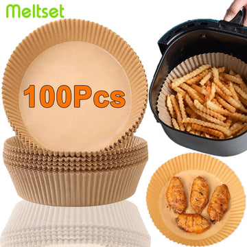 Airfryer Non-Stick Disposable Paper - 50/100 Round Pieces | Ideal for Electric Fryers and Roasts