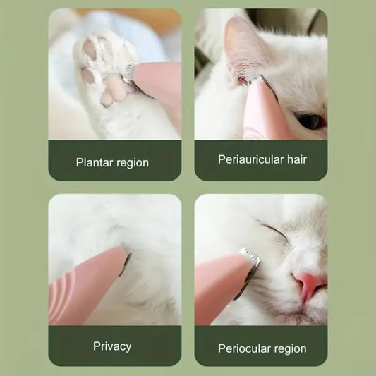 Electric Pet Trimmer - 360° Silent Hair Clipper, USB Rechargeable, for Dog and Cat Paws