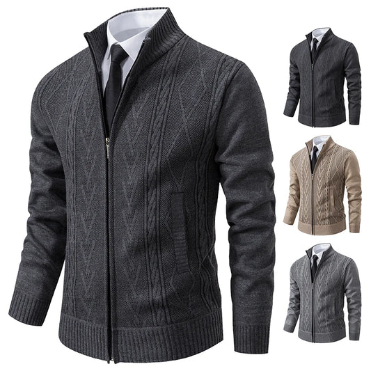 Men’s Cashmere Knitted Sweater – Warm Padded Casual Autumn Winter Coat