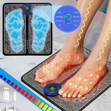 Electric Foot Massager - Muscle Stimulating Cushion for Relaxation and Fitness, Ideal for Home, Sport and Family Wellness