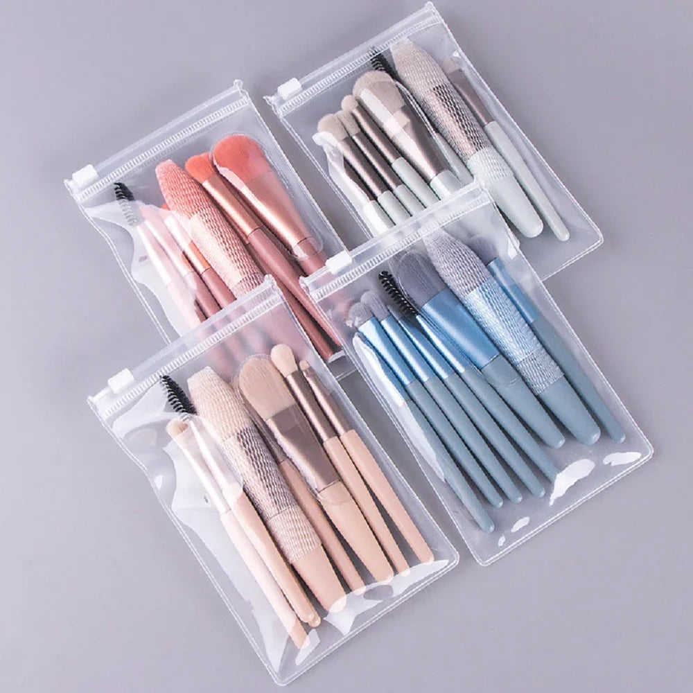 8-Piece Professional Makeup Brush Set – Foundation, Concealer, Blush, Loose Powder, Eyeshadow & Highlighter Brushes
