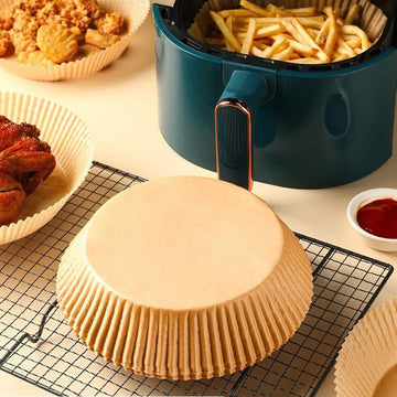 Airfryer Non-Stick Disposable Paper - 50/100 Round Pieces | Ideal for Electric Fryers and Roasts