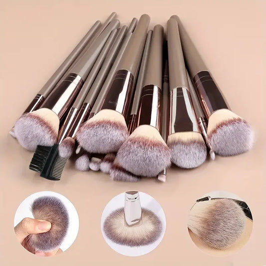 Professional Makeup Brush Set 3–20PCS – Soft Fluffy Foundation, Eyeshadow, Concealer, Blending, Blush & Kabuki Brushes for Women