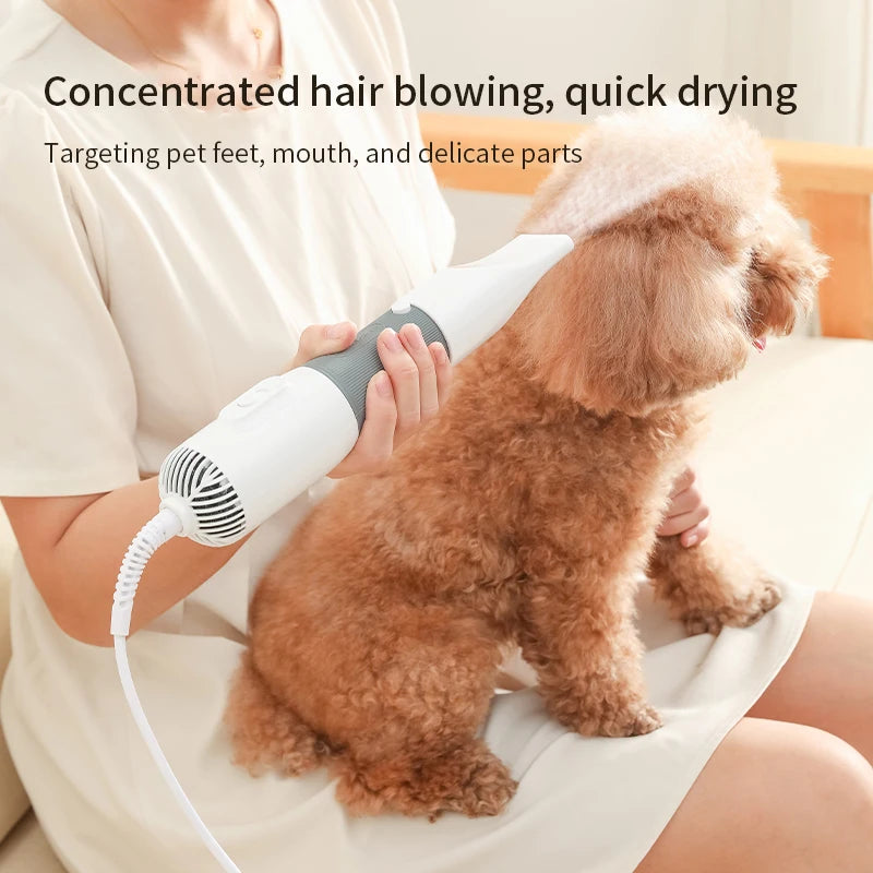 3 in 1 Kit for Pets - Silent Dryer for Dogs with Brush, Comb for Cats and Dogs, Low Noise and Temperature Control