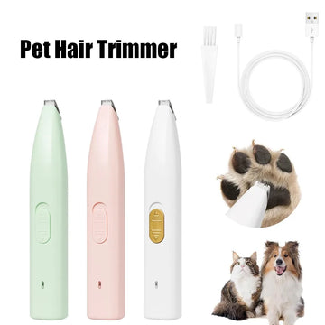 Electric Pet Trimmer - 360° Silent Hair Clipper, USB Rechargeable, for Dog and Cat Paws