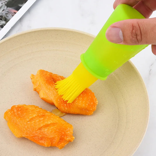 Silicone Oil Bottle & Barbecue Brush – High Temperature Resistant Basting Tool for Kitchen & BBQ