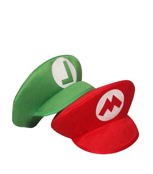 Funny Plumber Cosplay Hat – Red & Green Caps for Adults | Party Costume Accessories for Halloween, Xmas or Masquerade Decor