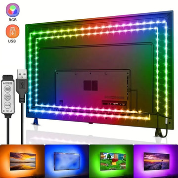 LED Strip TV with 3-Key Control - USB 5V, Flexible Lights for Backlighting, Party and Home Decoration