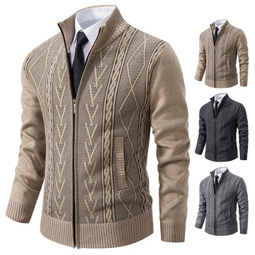 Men’s Cashmere Knitted Sweater – Warm Padded Casual Autumn Winter Coat