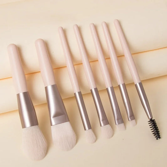 8-Piece Professional Makeup Brush Set – Foundation, Concealer, Blush, Loose Powder, Eyeshadow & Highlighter Brushes