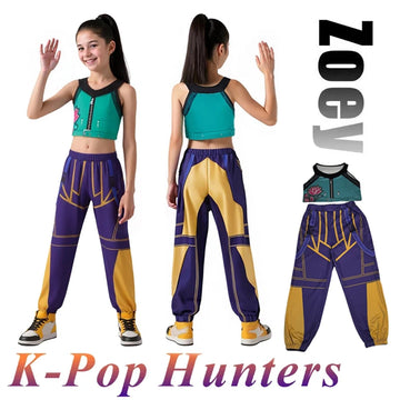 2025 Kids 3D Printed Cosplay Costume – K-Pop Idol & Anime-Inspired Outfit | Zoey, Mira & Rumi Style Dress for Halloween or Carnival