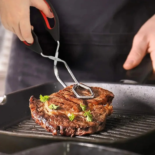 3 Sizes Barbecue Scissor Tongs – Non-Slip Metal BBQ Food & Bread Clip with Long Handle, Kitchen Cooking Accessories