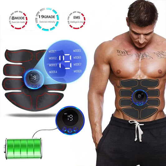 Abdominal Muscle Massager - Training for Abdomen and Arms, USB Rechargeable, Ideal for Home Use and Men's Fitness