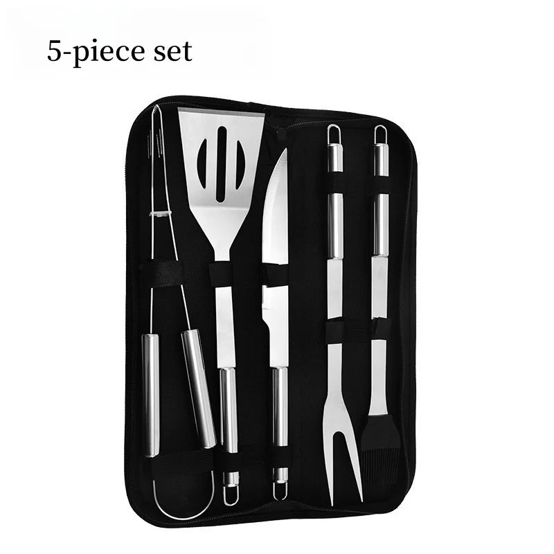 Stainless Steel Oven Set Barbecue Combination Tools Outdoor Barbecue Grill Barbecue Set Barbecue Set Storage Portable Cloth Bag Baking Tools