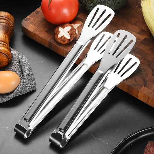Stainless Steel Food & BBQ Tongs – Long Cooking Utensil for Meat, Salad, Steak & Food Serving