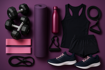 fitness collection with background #4E148C