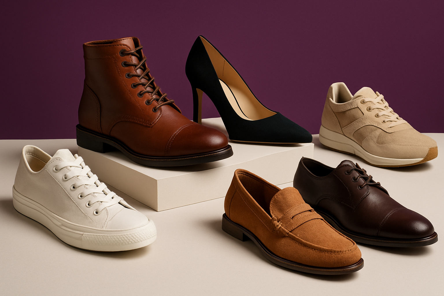 footwear collection with background #4E148C